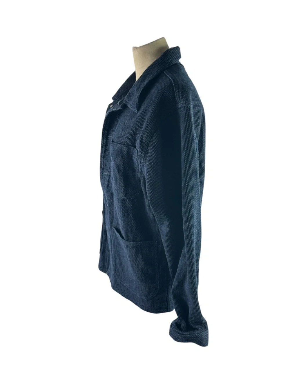Men Japan Blue Jeans 11 oz Indigo Sashiko Chore Coat Jacket Dark Indigo XL